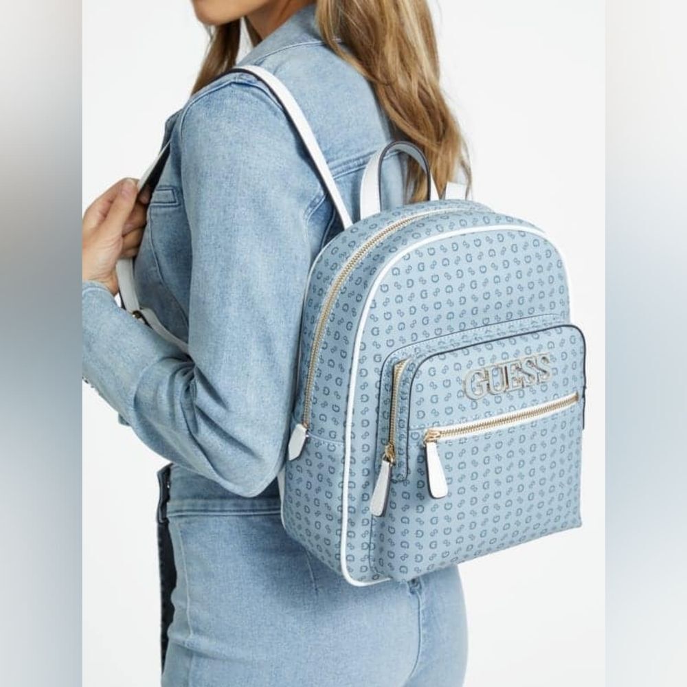 GUESS Kenova Blue Multi Patterned Women's Backpack - Sold Out
